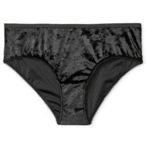 Victoria's Secret Black Velvet bikini cut panties size L NWT